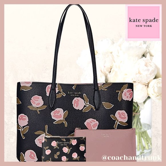 kate spade Handbags - NWT KATE SPADE From The NEW Ditsy Rose Series Large Tote Bag & Bifold Wallet SET